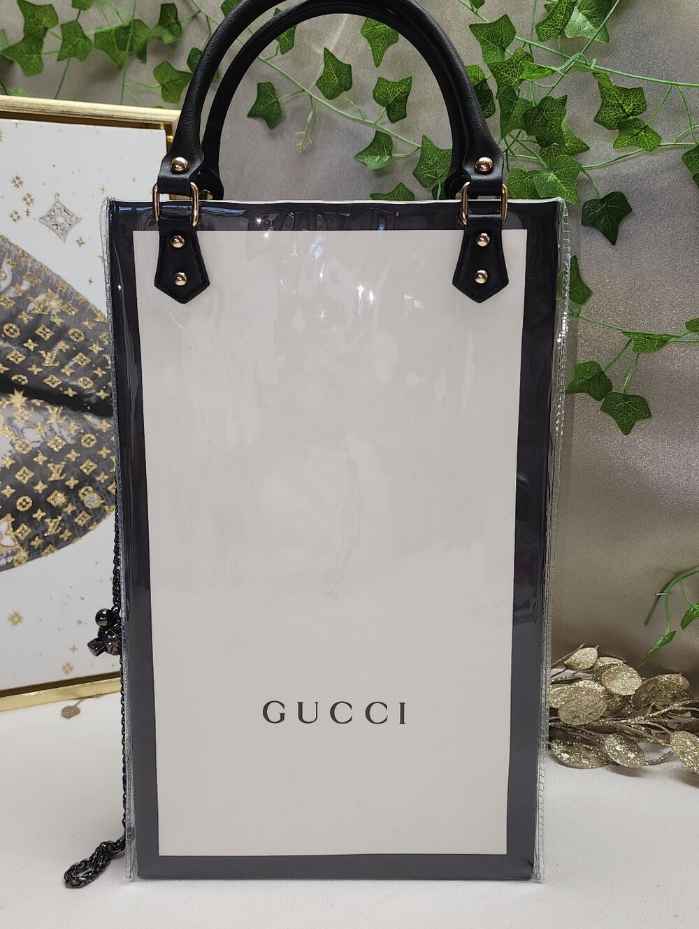 Authentic Gucci Retail Shopping Bag in PVC Tote - Picture 3 of 10